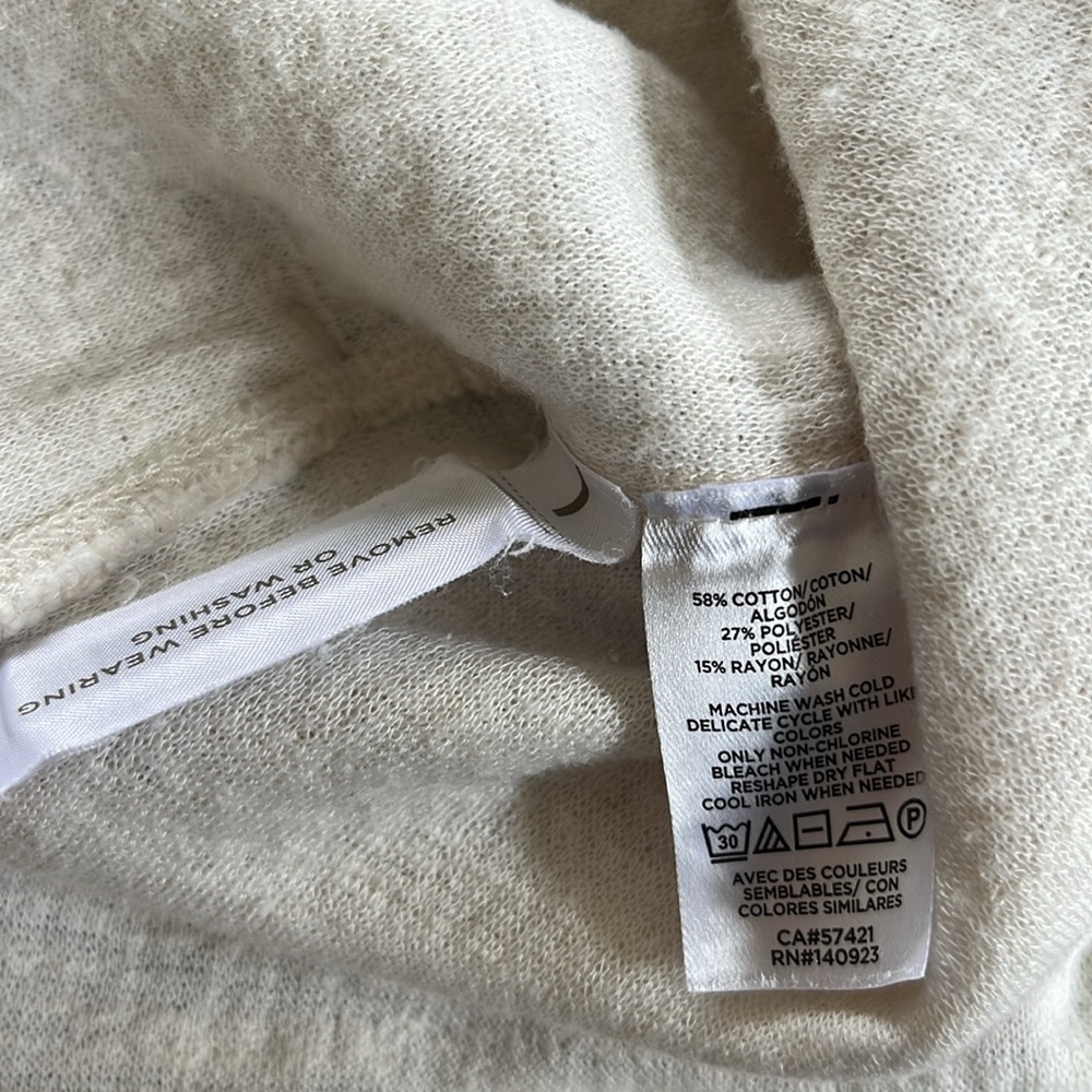 Lou & Grey Sweatshirt Terry Cloth Drawstring Casual Mini Skirt Cream small - Picture 5 of 6
